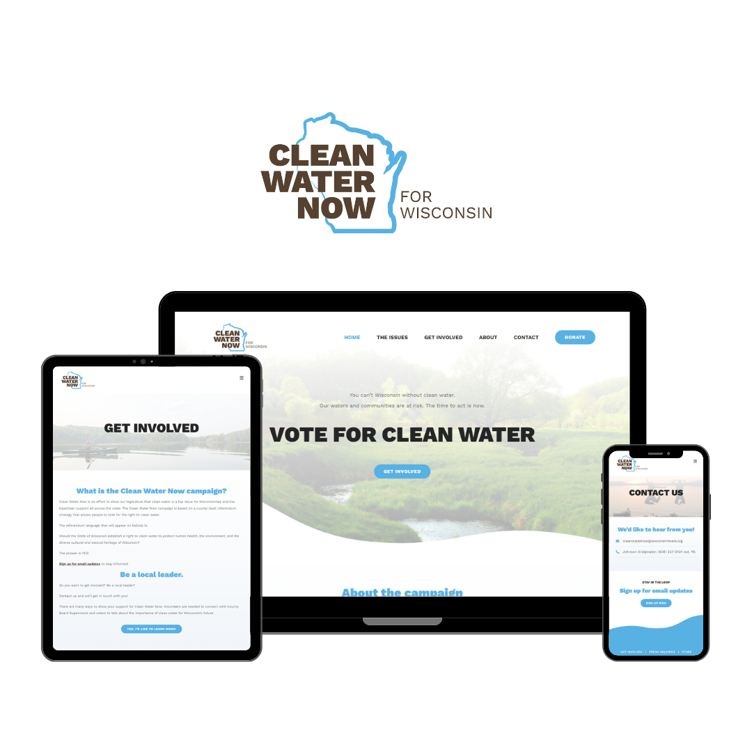 Hoan Marketing has partnered with the Clean Water Now for Wisconsin campaign for custom WordPress website design services.