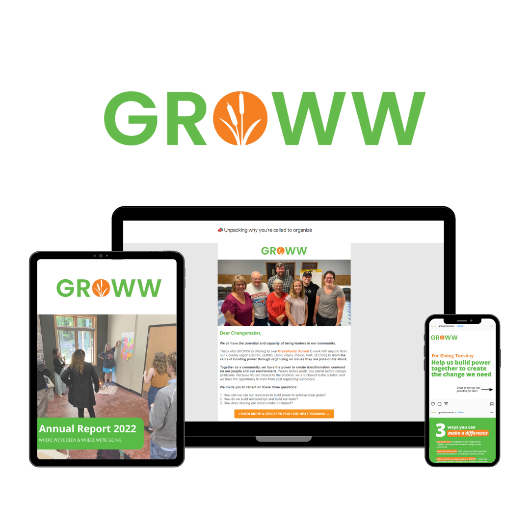 Hoan Marketing is proud to support mission-driven organizations like GrassRoots Organizing Western Wisconsin (GROWW) with our website design and digital marketing services.