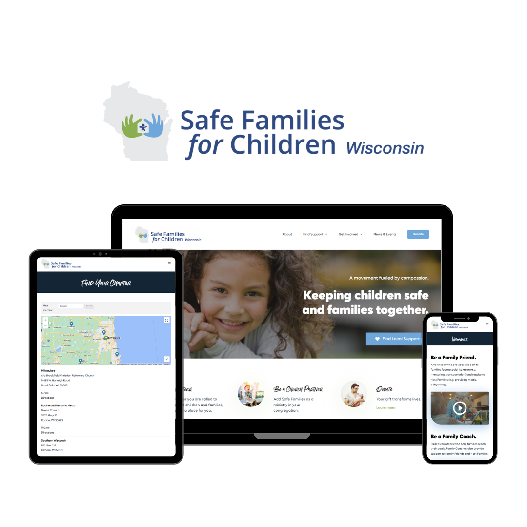 Hoan Marketing is proud to support mission-driven organizations like Safe Families for Children Wisconsin with our website design services.