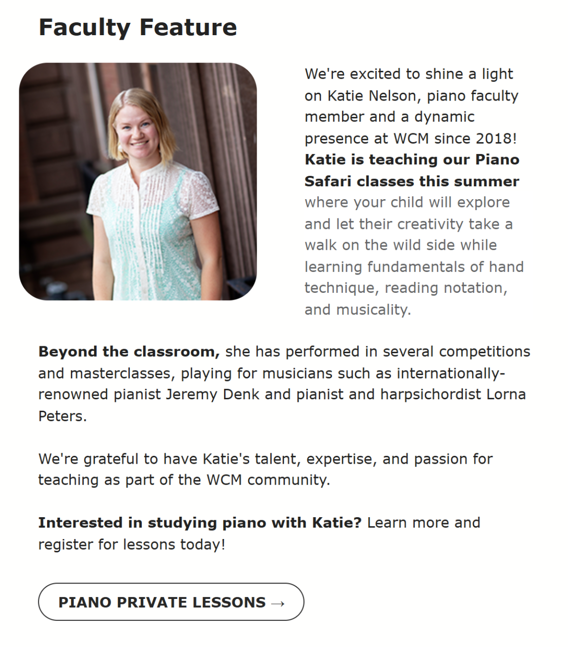 Hoan Marketing is proud to support mission-driven organizations like Wisconsin Conservatory of Music with our email marketing services.